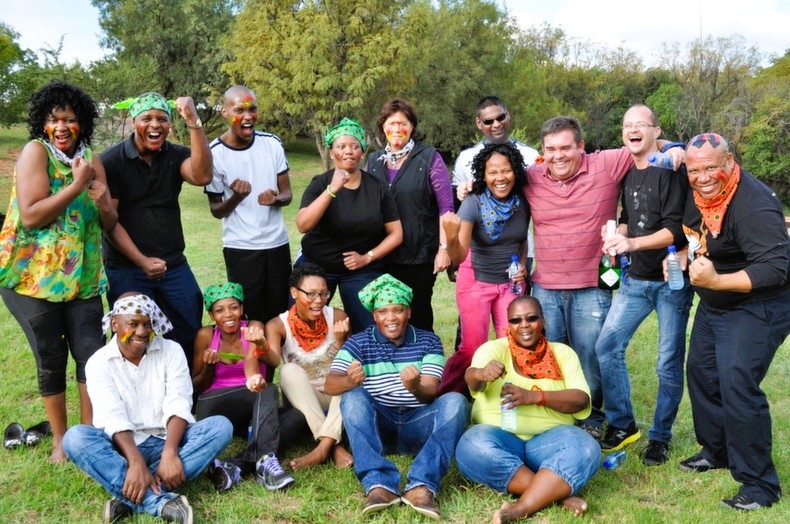 team posing for a photo